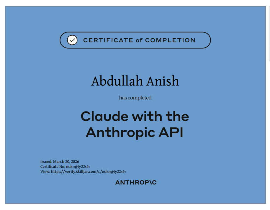 Muhammad Abdullah Anish | Flask Developer & AI Enthusiast